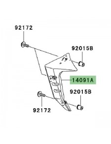 Ecope de radiateur gauche Kawasaki Z1000 (2003-2006) | Réf. 14091154110C