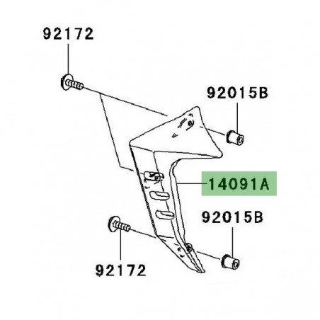 Ecope de radiateur gauche Kawasaki Z1000 (2003-2006) | Réf. 14091154110C