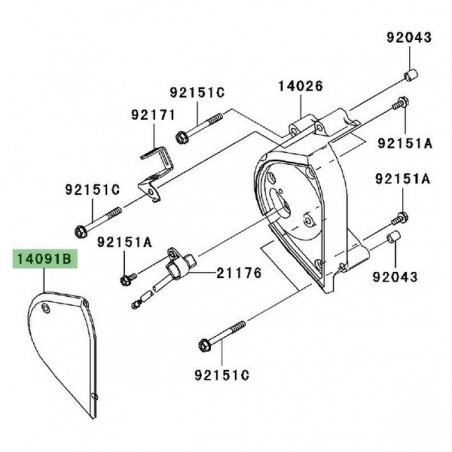 Couvre carter pignon de sortie de boîte Kawasaki Z1000 (2003-2006) | Réf. 140911529