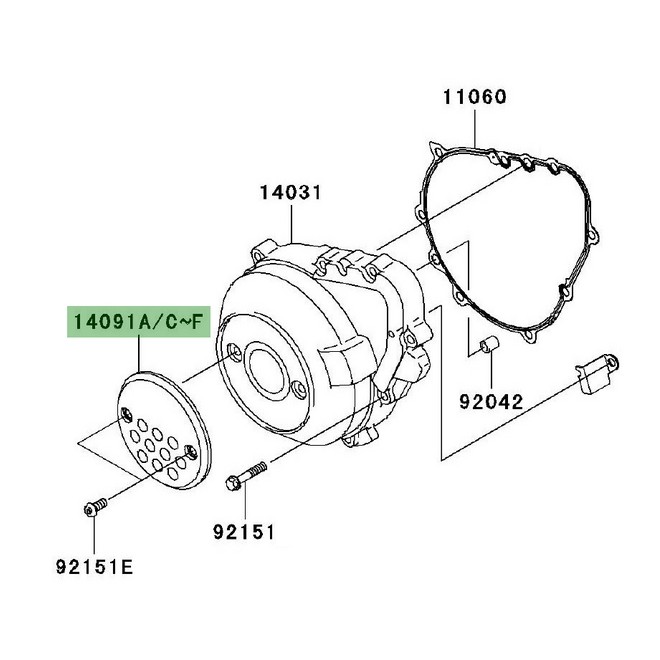 Couvre carter d'alternateur Kawasaki Z1000 (2003-2006) | Moto Shop 35