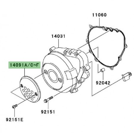 Couvre carter d'alternateur Kawasaki Z1000 (2003-2006) | Moto Shop 35