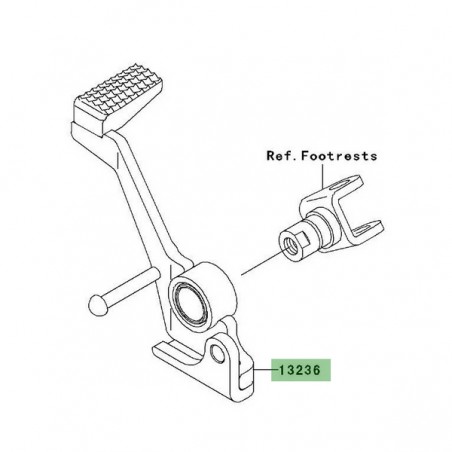 Pédale de frein Kawasaki Z1000 (2003-2006) | Réf. 132361403