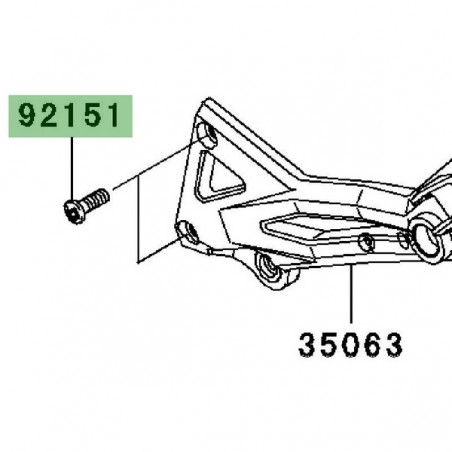 Vis fixation platine repose-pieds Kawasaki Z1000 (2003-2006) | Réf. 921511372