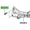 Vis fixation platine repose-pieds Kawasaki Z1000 (2003-2006)