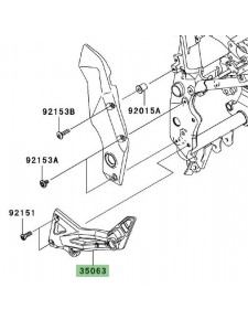 Platine repose-pieds gauche Kawasaki Z1000 (2003-2006) | Réf. 350631262458