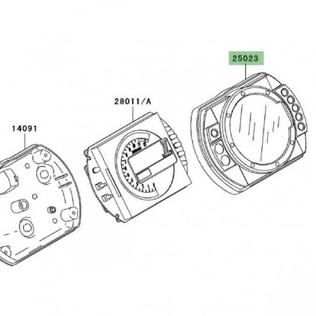 Dessus de compteur Kawasaki Z1000 (2003-2006) | Réf. 250230001