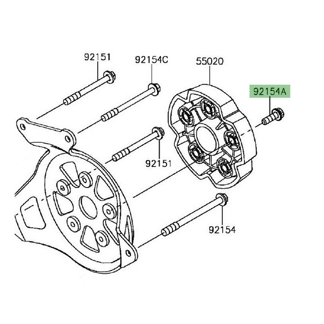 Vis M6x18 fixation plastique pare-carters Kawasaki Z800 (2013-2016) | Réf. 921541036