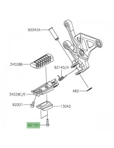 Vis fixation masselotte repose-pieds avant Kawasaki Z900 (2017-2019) | Réf. 921501019