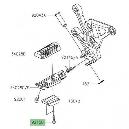Vis fixation masselotte repose-pieds avant Kawasaki Z900 (2017-2019) | Réf. 921501019