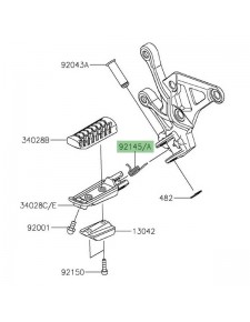 Ressort repose-pieds avant Kawasaki Z900 (2017-2019) | Réf. 921450723 - 921450360