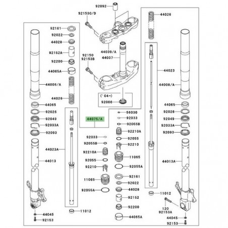 Fourche complète Kawasaki Z1000 (2003-2006) | Moto Shop 35