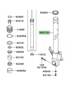 Tube de fourche gauche Kawasaki Z1000 (2003-2006) | Réf. 440131514D3