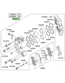 Étrier de frein avant Kawasaki Z1000 (2003-2006) | Moto Shop 35