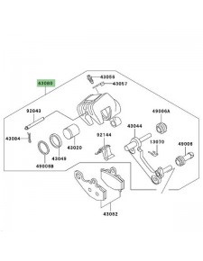 Étrier de frein arrière Kawasaki Z1000 (2003-2006) | Réf. 430805061483