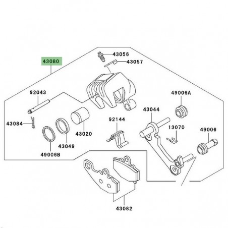 Étrier de frein arrière Kawasaki Z1000 (2003-2006) | Réf. 430805061483