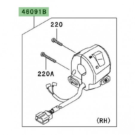 Commodo droit Kawasaki Z1000 (2003-2006) | Réf. 460911891