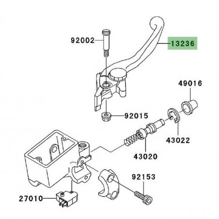Levier de frein avant Kawasaki Z1000 (2003-2006) | Réf. 132361337