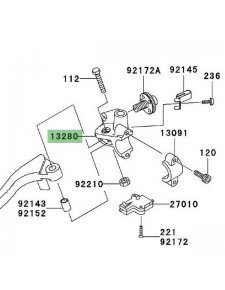 Support rétroviseur gauche Kawasaki Z1000 (2003-2009)