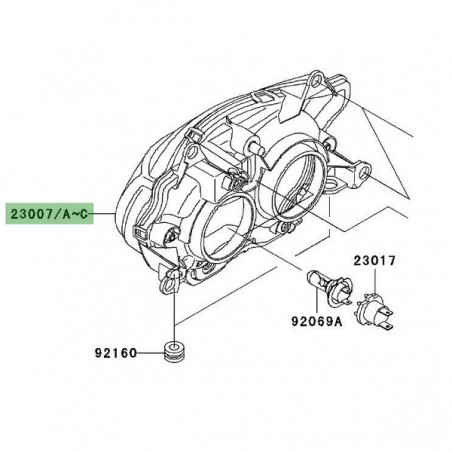 Optique avant Kawasaki Z1000 (2003-2006) | Réf. 230070043