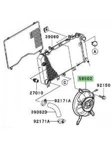 Ventilateur d'origine Kawasaki Z1000 (2003-2006) | Réf. 595020002