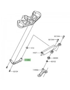 Patte fixation té supérieur amortisseur Öhlins Kawasaki ZX-6R 636 (2013-2015) | Réf. 110562308