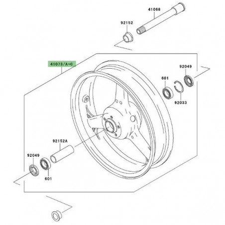 Jante avant d'origine Kawasaki Z1000 (2003-2006) | Moto Shop 35