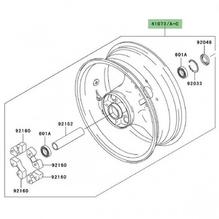 Jante arrière d'origine Kawasaki Z1000 (2003-2006) | Moto Shop 35