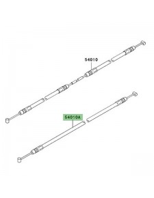 Câble de fermeture de selle arrière Kawasaki Z1000 (2007-2009) | Réf. 540100048