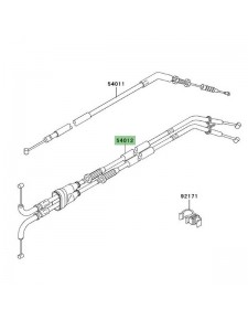 Câble des gaz Kawasaki Z1000 (2007-2009) | Réf. 540120222