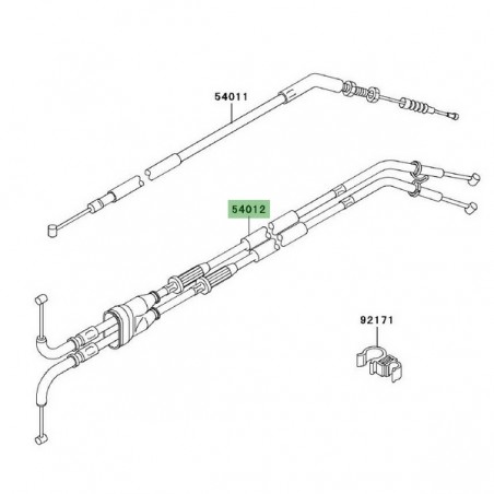 Câble des gaz Kawasaki Z1000 (2007-2009) | Réf. 540120222