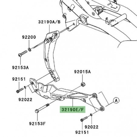 Support moteur gauche Kawasaki Z1000 (2007-2009) | Moto Shop 35