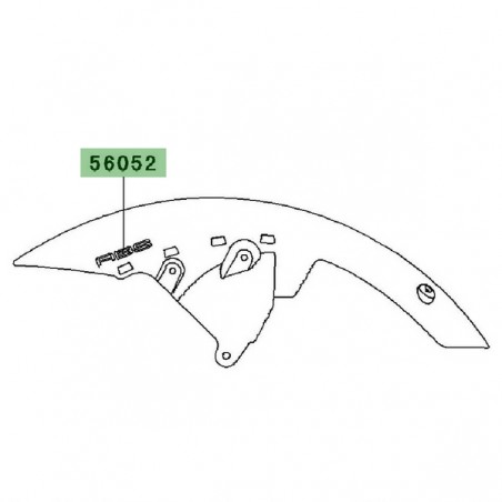 Autocollant "ABS" garde-boue avant Kawasaki Z1000 ABS (2007-2009) | Moto Shop 35