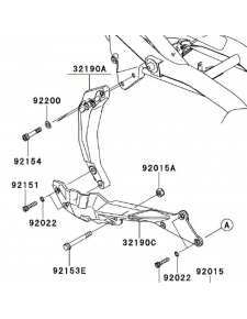 Support moteur avant gauche Kawasaki Z750R (2011-2012) | Réf. 32190024821