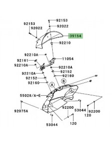 Bulle d'origine Kawasaki Z1000 (2007-2009) | Réf. 391540020