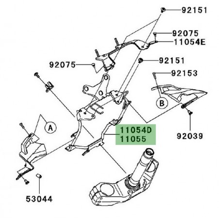 Support tête de fourche Kawasaki Z1000 (2007-2009) | Réf. 110550089