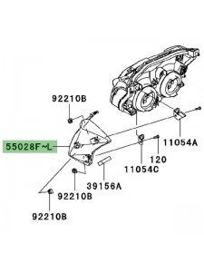 Flanc tête de fourche gauche Kawasaki Z1000 (2007-2009) | Moto Shop 35