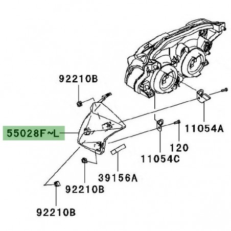 Flanc tête de fourche gauche Kawasaki Z1000 (2007-2009) | Moto Shop 35