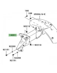 Flanc gauche de garde-boue avant Kawasaki Z1000 (2007-2009) | Réf. 1409105656Z