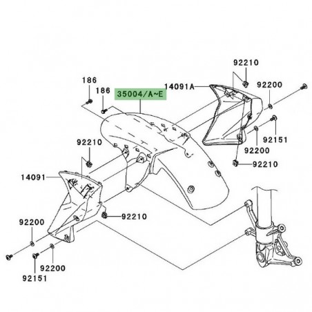 Garde-boue avant peint Kawasaki Z1000 (2007-2009) | Moto Shop 35