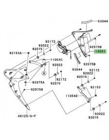 Intérieur écope de radiateur gauche Kawasaki Z1000 (2007-2009) | Réf. 140910604