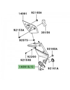 Cache pivot gauche Kawasaki Z1000 (2007-2009) | Moto Shop 35