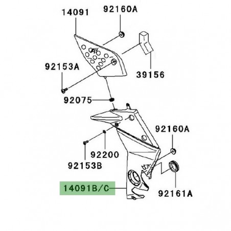 Cache pivot gauche Kawasaki Z1000 (2007-2009) | Moto Shop 35