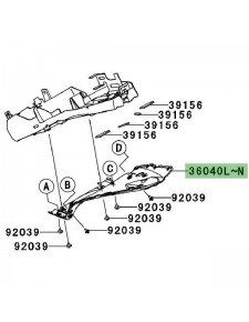 Passage de roue arrière peint Kawasaki Z1000 (2007-2009) | Moto Shop 35