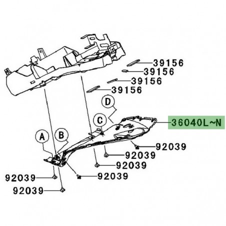 Passage de roue arrière peint Kawasaki Z1000 (2007-2009) | Moto Shop 35