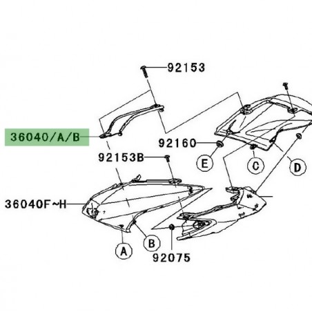 Partie "entre deux selles" peinte Kawasaki Z1000 (2007-2009) | Moto Shop 35