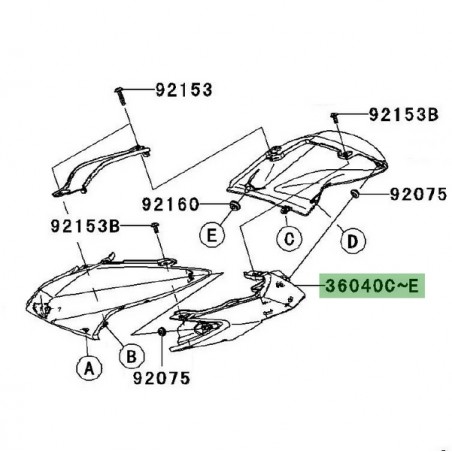 Entourage de feu arrière peint Kawasaki Z1000 (2007-2009) | Moto Shop 35