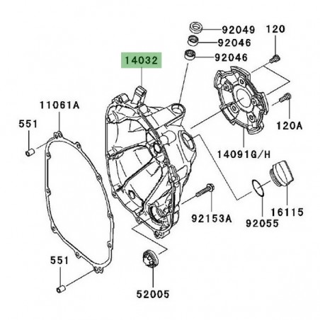 Carter d'embrayage Kawasaki Z1000 (2007-2009) | Réf. 140320104
