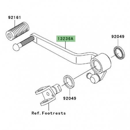 Sélecteur de vitesse Kawasaki Z1000 (2007-2009) | Réf. 132360142