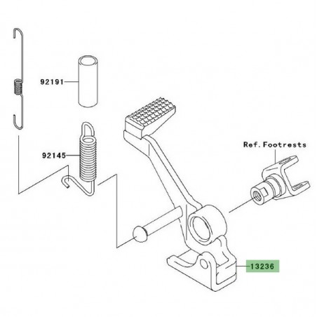Pédale de frein Kawasaki Z1000 (2007-2009) | Réf. 132360143