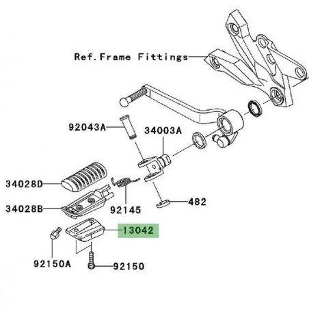 Masselotte repose-pieds Kawasaki Z1000 (2007-2009) | Réf. 130420022